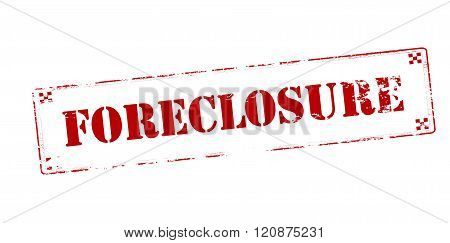 Rubber stamp with word foreclosure inside vector illustration