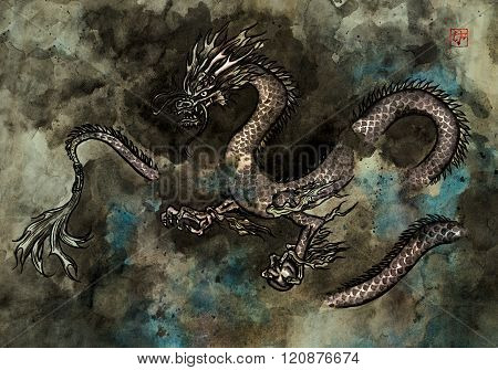 Ink Painting Of A Dragon