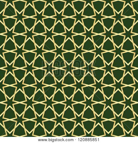 gold and green moroccan seamless