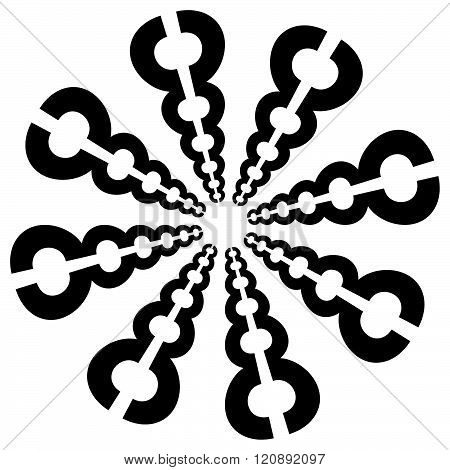 Circular, Concentric Abstract Design Element , Motiff On White