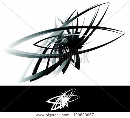 Abstract Geometric, Artistic Element With Random Overlapping Shapes