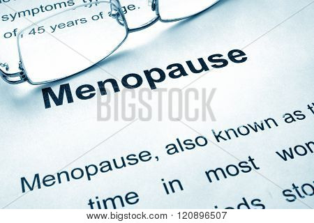 Menopause written on a paper.