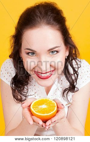 Girl with oranges