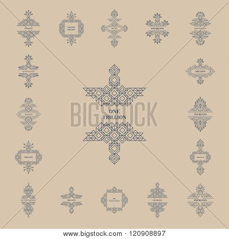 Decorative Design Element in Retro Style. Vector Calligraphic Template. Line Art Design for Invitations, Posters, Presentation. Element for Design. Vector Vintage Frame. Calligraphic Linear Element