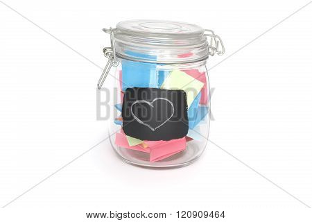 Closed Bank with stickers on a white background