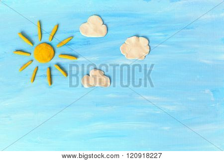 Sky And The Sun. Made From modeling clay