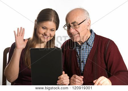 woman and senior man