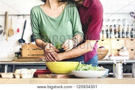 Couple Cooking Hobby Lifestyle Concept