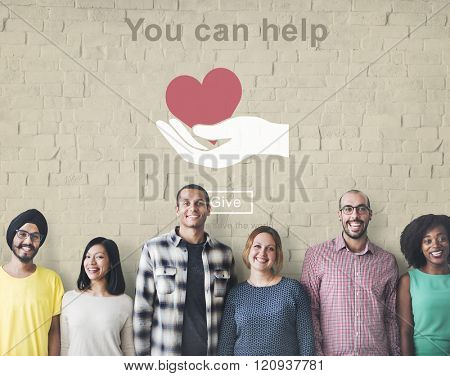 You Can Help Assistance Charity Helping Support Concept