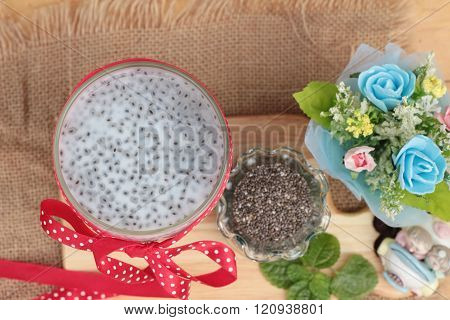 Chia Seeds With Milk For Health Delicious.