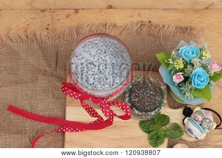 Chia Seeds With Milk For Health Delicious.