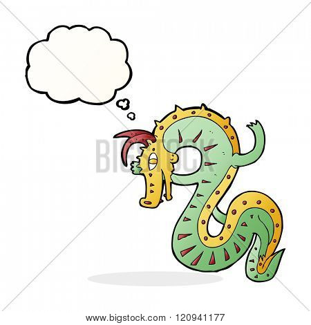 saxon dragon cartoon with thought bubble