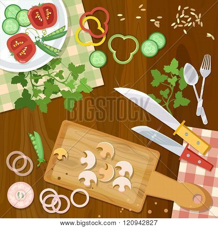 Cookery Home Kitchen Cooking Food Top View
