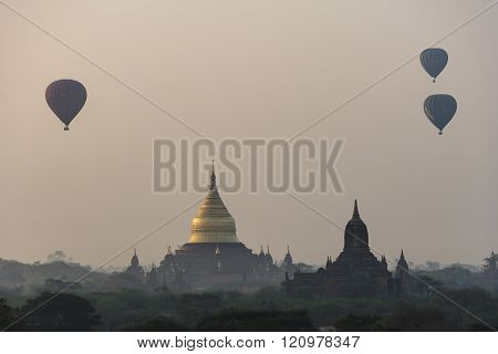 Myamar temple in morning at Bagan old town
