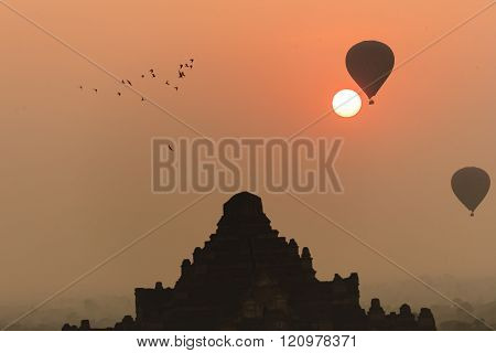 Myamar temple in morning at Bagan old town