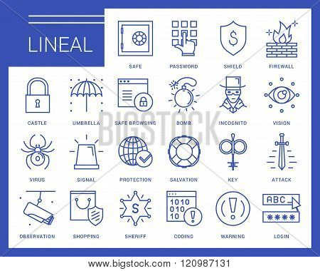 Line vector icons in a modern style.