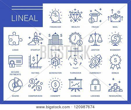 Line vector icons in a modern style.