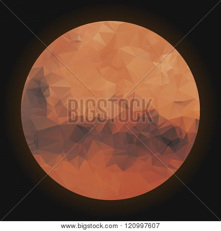 Low poly planet Mars