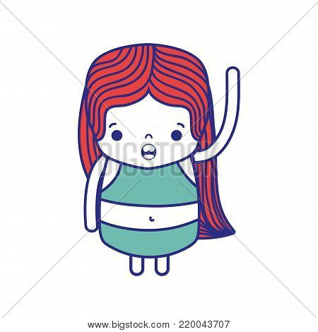 Colorful Girl Wth Long Hair And Amazed Face