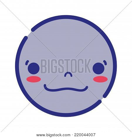 Colorful Kawaii Head With Cute Happy Face