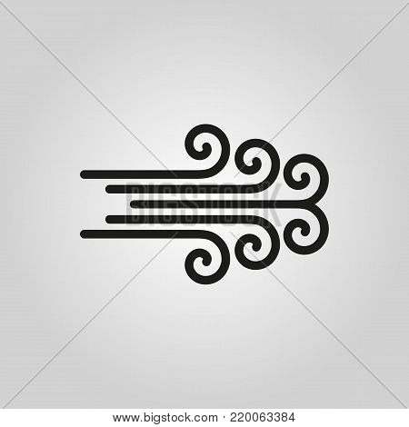The wind icon.Hurricane, storm, whirlwind, tornado, windstorm symbol. Flat design. Stock - Vector illustration