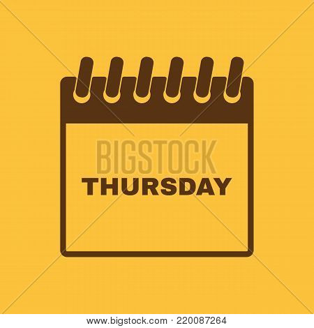 Thursday icon. Thu and calendar, data symbol. Flat design. Stock - Vector illustration