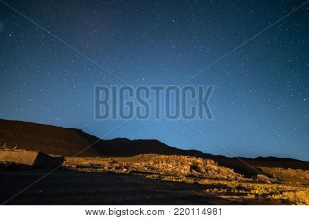 Stars And Airglow On The Andean Highlands In Bolivia, South America.