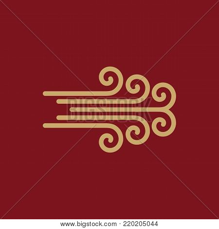 The wind icon.Hurricane, storm, whirlwind, tornado, windstorm symbol. Flat design. Stock - Vector illustration