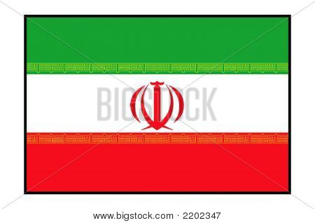 Flag af Iran på den hvide baggrund