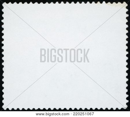 Blank postage stamp - isolated on black background