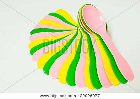 Couleurs vives des tas de cuillère