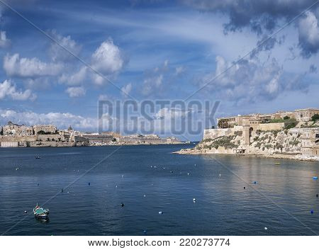 la valletta famous old town fortifications architecture scenic view in malta