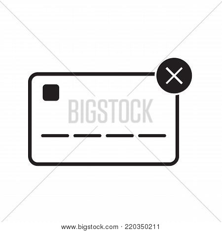 Credit card icon unacceptable concept vector illustration line