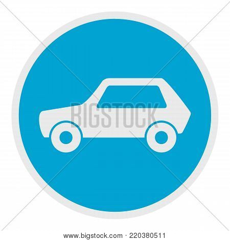 White car icon. Flat illustration of white car vector icon for web.