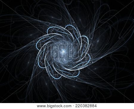 Geometric Spiral That Falls Down. Abstract Colorful Fractal Texture
