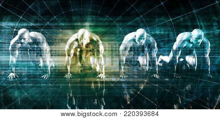 Fitness Goals and Star Athlete Performance as Concept 3d Render