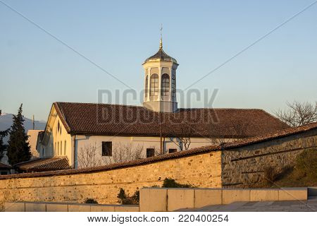 PANAGYURISHTE, BULGARIA - DECEMBER 13, 2013: Church Of The Blessed Virgin Mary in Historical town of Panagyurishte, Pazardzhik Region, Bulgaria