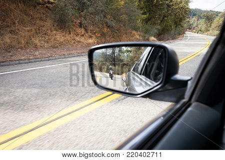 Motorcycle following a car - Convoy - Long ride
