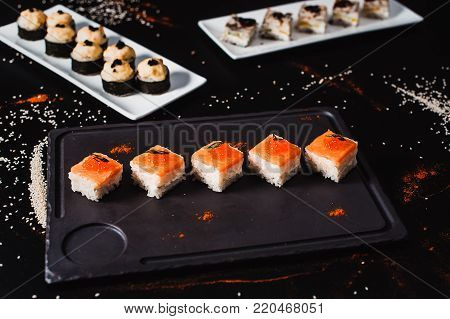 Pan-asian Dinner. Lunch Set Of Several Dishes