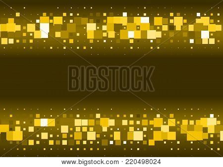 Halftone Background Made Of Gold Squares