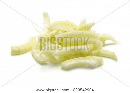 Blanched florence fennel isolated on white background