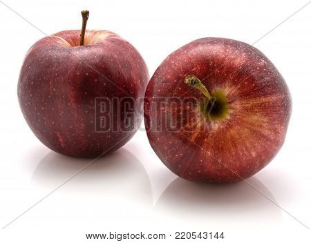 Two Gala apples isolated on white background