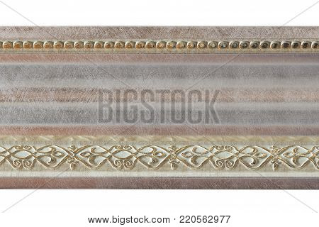 Wooden skirting boards isolated on white background clipping path.