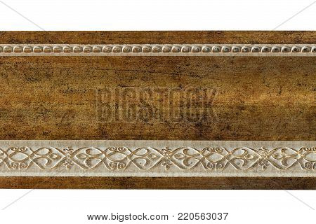 Wooden skirting boards isolated on white background clipping path.