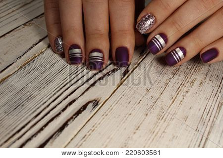 Beautiful Purple Manicure