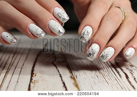 Beautiful White Manicure