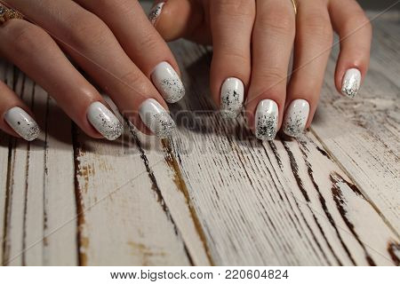 Beautiful White Manicure