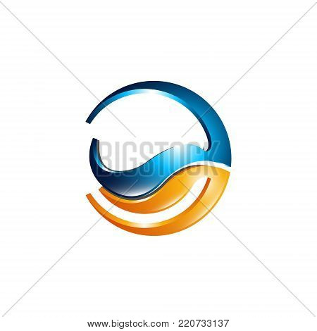 Abstract 3d rounded vector icon such logo design element