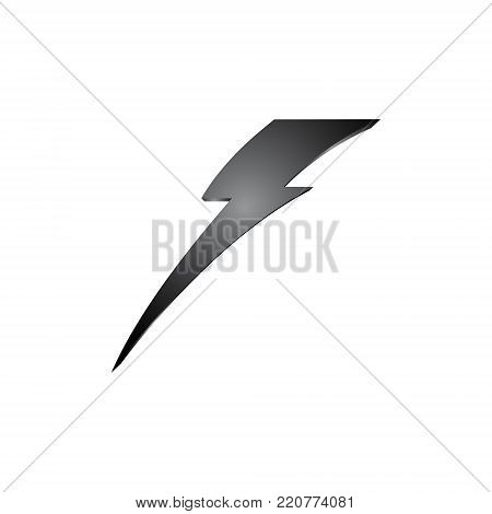 3d illustration electric danger light power voltage flash thunder icon logo design elements