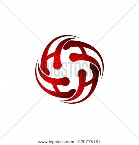 3D letter H red twist Abstract Initial alphabet Logo design Template
